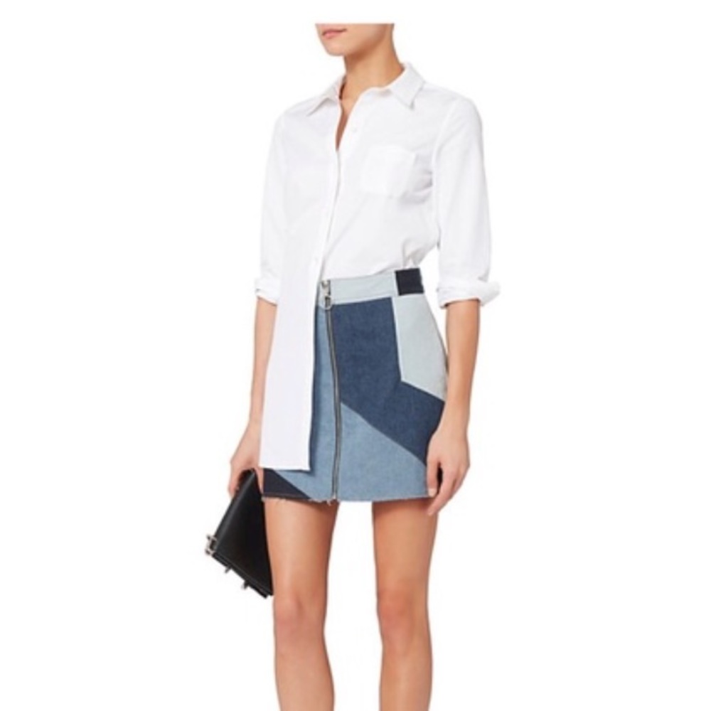 INTERMIX Parker Denim Patchwork Mini Skirt
